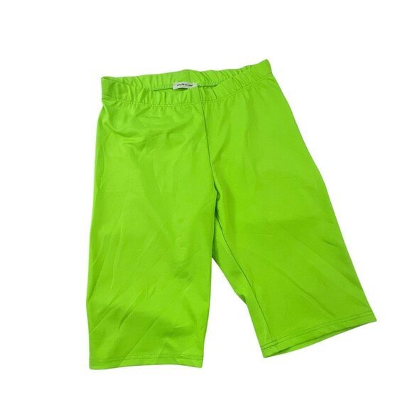 Kids Neon Green Leggings Size Medium Pull On Bottoms - Picture 2 of 5